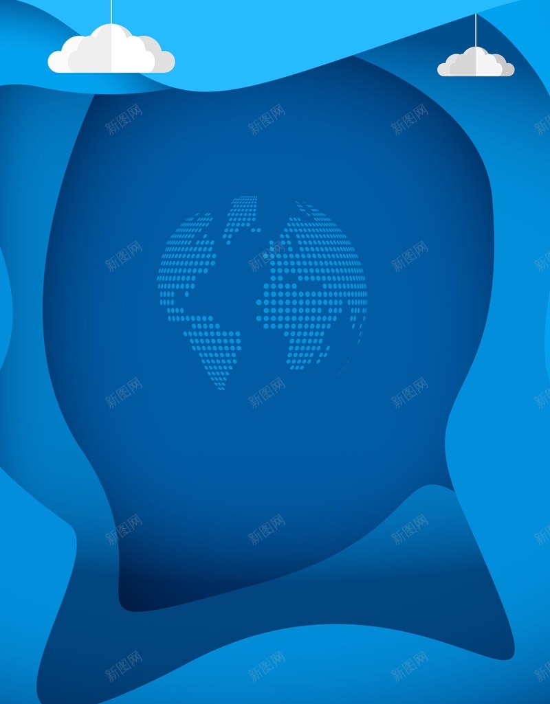 蓝色剪纸世界和平日公益海报jpg设计背景_88icon https://88icon.com 世界和平日 层叠风 公益 剪纸 蓝色 叠加效果 云朵 珍爱和平 停止暴力