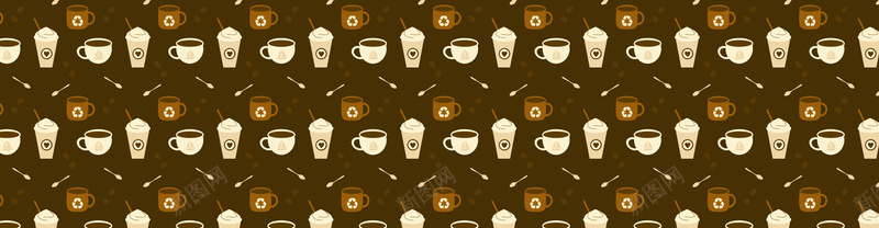 咖啡图案背景banner背景
