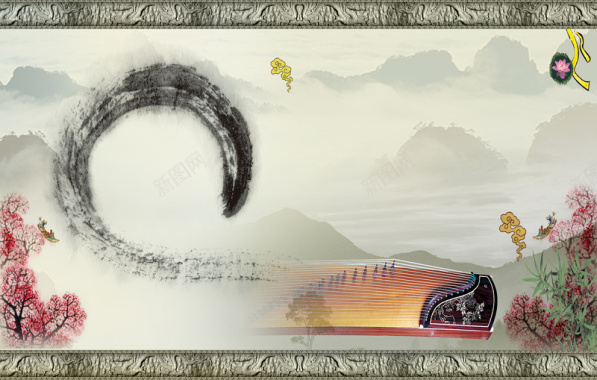 中华艺术典藏海报背景背景