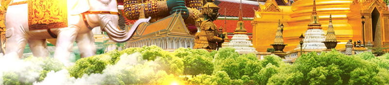简约风格泰国旅游海报psd设计背景_88icon https://88icon.com 泰国旅游 出境游 旅游 泰国 简约 树叶 标志性建筑物 雕像 大象