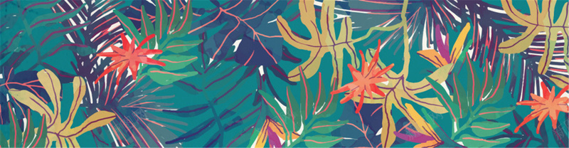 热带树叶手绘背景