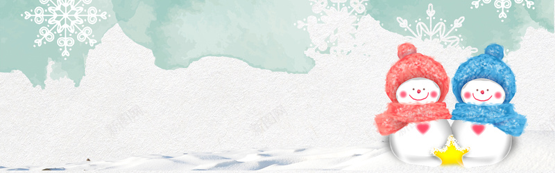 冬季水彩风格小雪bannerpsd设计背景_88icon https://88icon.com 树枝素材 雪人素材 山峰 房屋 树木 大雪背景图片 矢量几何素材 水彩风格素材 山水 扁平风格素