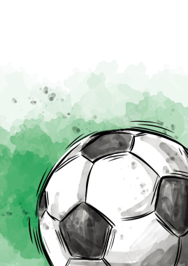 彩色水彩手绘足球海报背景素材背景