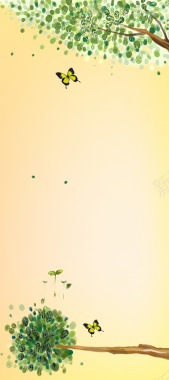 绿色环保科技X展架背景素材背景