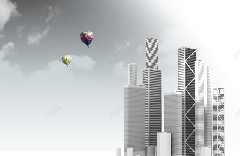 热气球高楼大厦海报背景素材psd设计背景_88icon https://88icon.com 摩天大楼 标志建筑 现代建筑 高楼大厦 写字楼 热气球图片下载 世界建筑 渐变