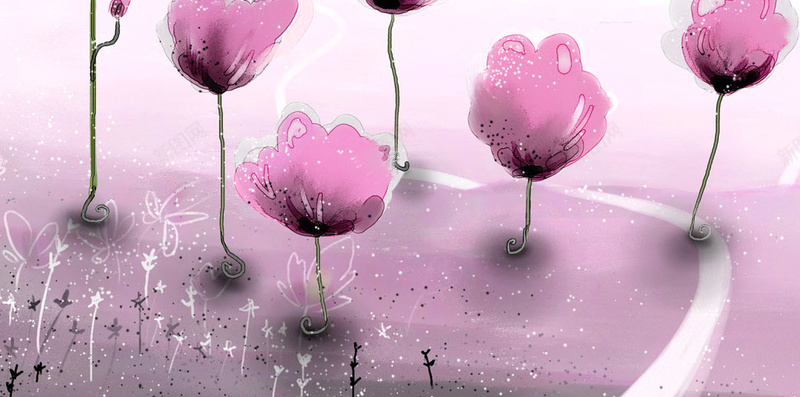 粉紫色花卉H5背景jpg设计背景_88icon https://88icon.com 几何 水彩 渐变 紫色 花卉 H5背景 H5 h5 扁平