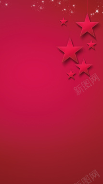 红色背景上的五角星H5素材背景背景