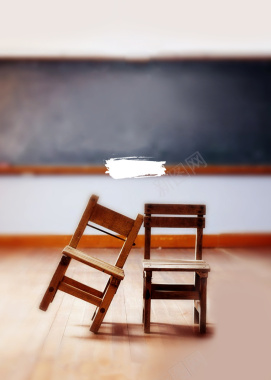 教室黑板凳子开学季背景