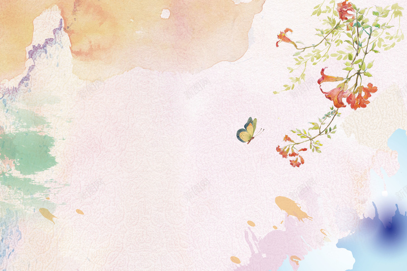 时尚水彩插画质感夏季新品海报背景素材psd设计背景_88icon https://88icon.com 质感底纹 小清新 插画 时尚 水彩 花卉 夏季新品 夏季海报 新品海报