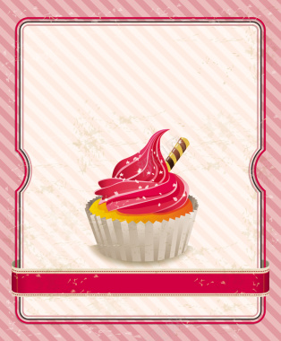 粉色手绘矢量小蛋糕背景海报b背景