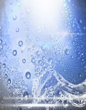 蓝色水珠化妆背景素材背景