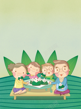 端午节吃粽子海报背景背景