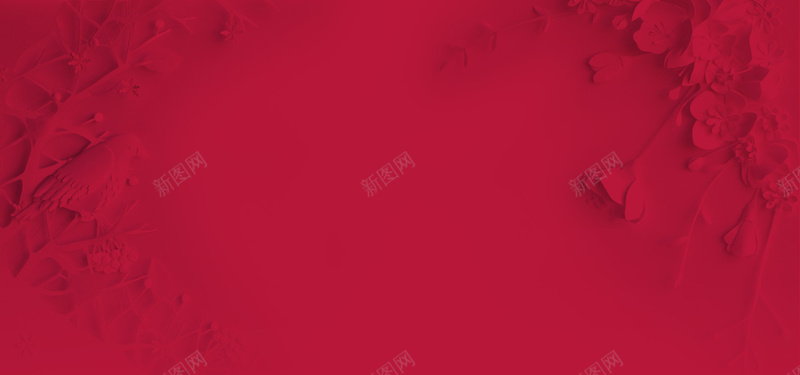 红色剪纸暗花背景jpg设计背景_88icon https://88icon.com 剪纸 暗花 梦幻 红色 质感 海报banner