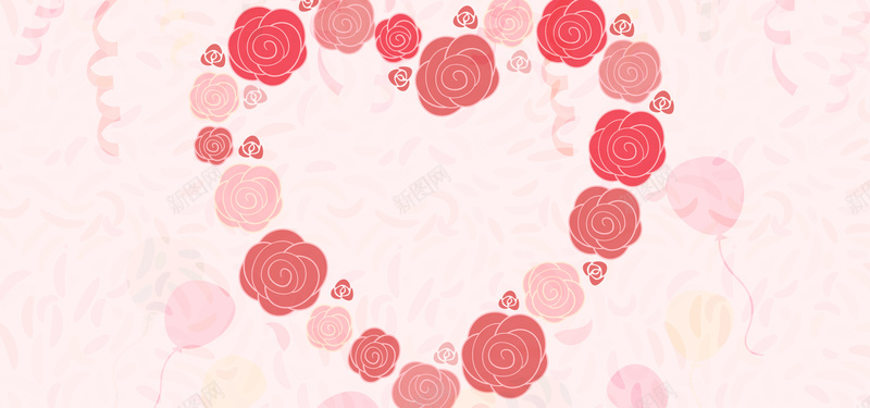 玫瑰花心妇女节促销海报背景背景