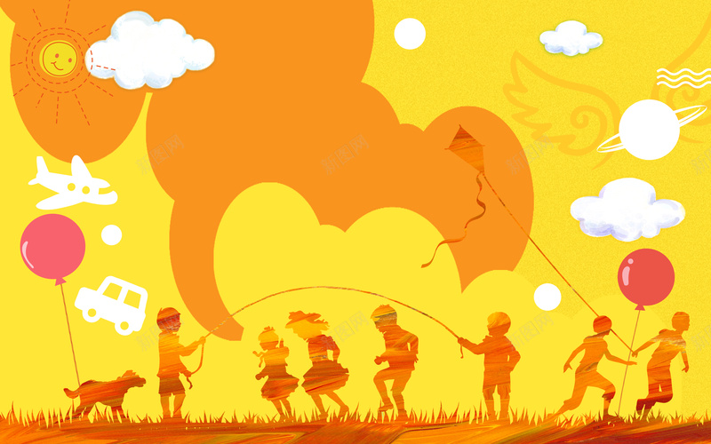 大气欢乐六一儿童节促销背板psd设计背景_88icon https://88icon.com 儿童节 促销 六一 大气 欢乐 海报 童趣 节日 气球 手绘 背景 素材