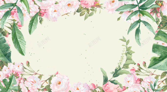 小清新温馨花卉春天海报背景素材背景