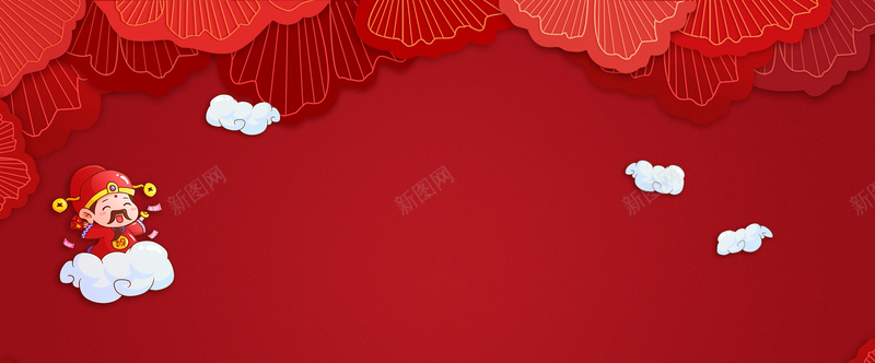 新年快乐财神到卡通红色bannerpsd设计背景_88icon https://88icon.com 狗年 2018年 2018 狗年吉祥 狗年行大运 天狗保平安 吉犬贺岁 狗年年会展板 狗年台历