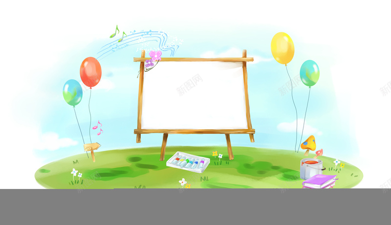 卡通绘画水彩画架气球颜料印刷背景psd设计背景_88icon https://88icon.com 卡通 气球 水彩 画架 绘画 颜料 印刷背景 童趣 手绘