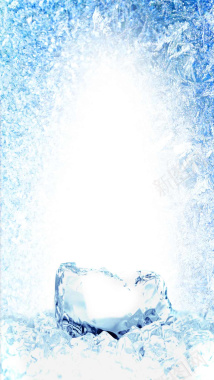 晶莹剔透蓝色冰背景背景