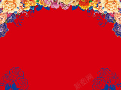 红牡丹花纹中国红牡丹花纹背景图片大全高清图片