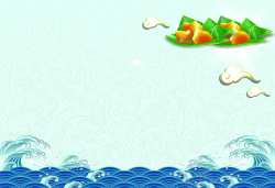 赛船传统节日端午节粽子海浪赛船背景高清图片