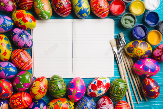 复活节美丽彩蛋背景背景