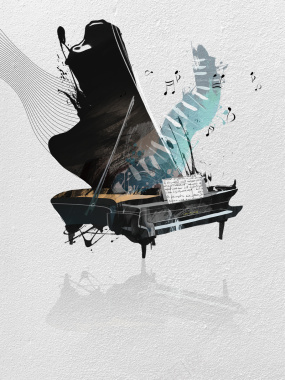 大气中国风钢琴音乐晚会海报背景素材背景