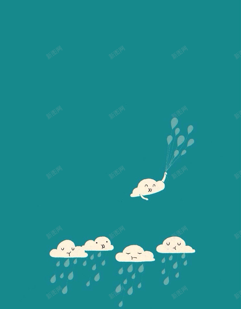 下雨的云H5素材背景jpg设计背景_88icon https://88icon.com 蓝色背景 云朵 文艺 清新 雨 H5素材 小清新 简约