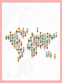 世界人口日简约卡通711人口节背景高清图片