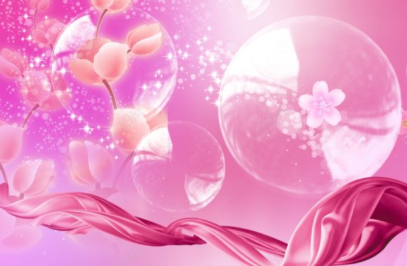 粉色水莲花丝绸花纹化妆品背景素材背景