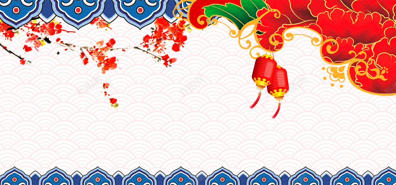 新春设计中国风背景banner海报背景