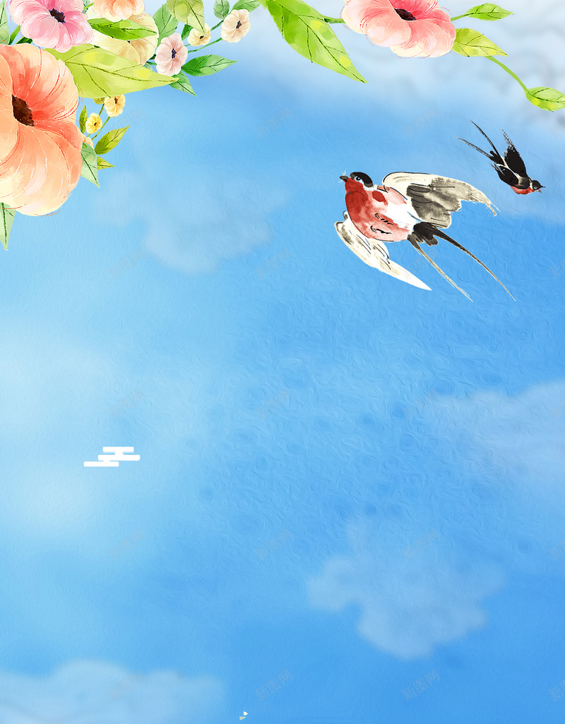 二十四节气之春分H5手绘海报背景分层下载psd设计背景_88icon https://88icon.com 二十四节气 24节气 春分 春天 蓝天 手绘 彩绘 花朵 云朵 燕子 小鸟 绿叶 h5背景 psd