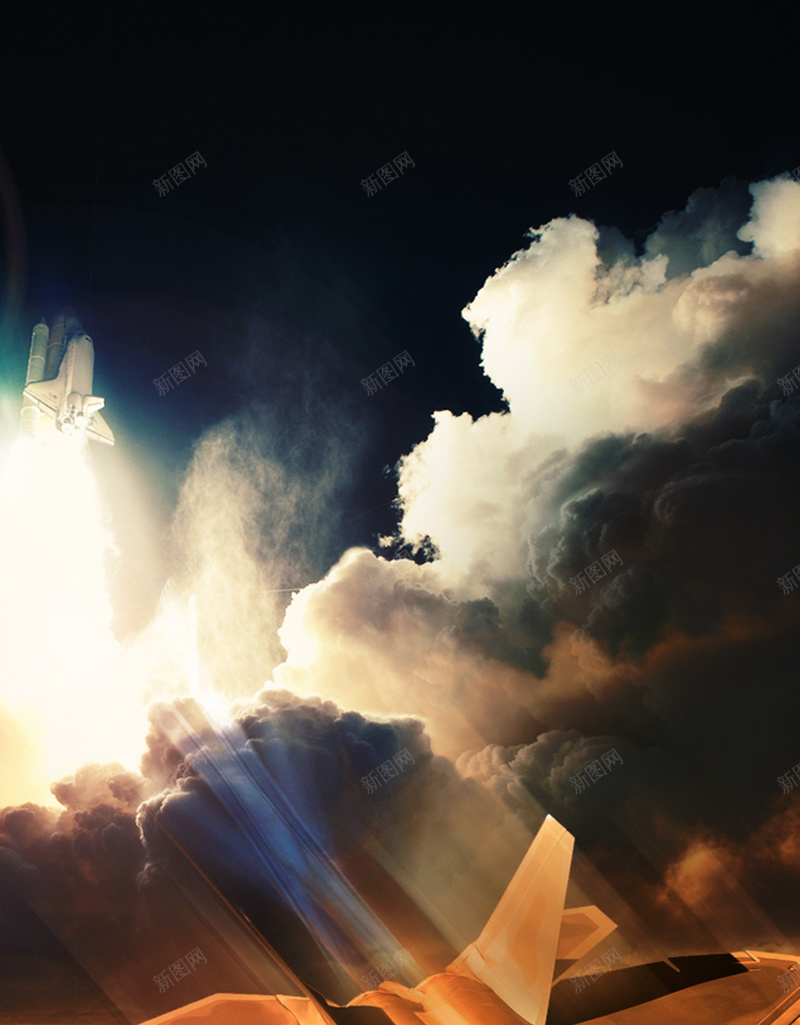 战斗机云朵H5背景图jpg设计背景_88icon https://88icon.com 战斗机 背景图 云朵 H5