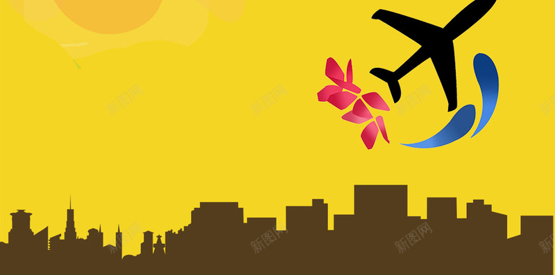 黄色可爱旅游公司户外广告宣传H5psd设计背景_88icon https://88icon.com 公司 可爱 户外 旅游 黄色 广告 宣传 都市 飞机 水彩H5