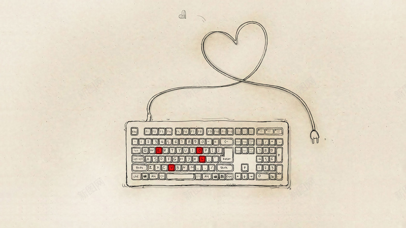 程序员表白海报jpg设计背景_88icon https://88icon.com 梦幻 浪漫 键盘
