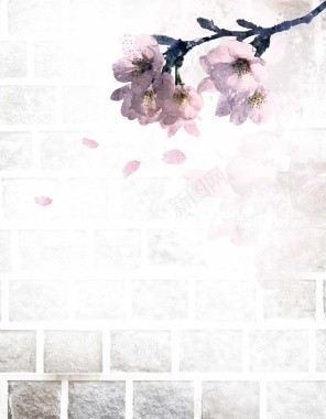 唯美手绘水彩花卉海报背景模板背景