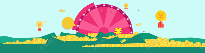 投资理财扁平绿色粉色海报bannerpsd设计背景_88icon https://88icon.com 金融 投资 股票 利息 理财 顾问 活动 金币 财富 罗盘 转盘 抽奖 扁平 绿色 粉色