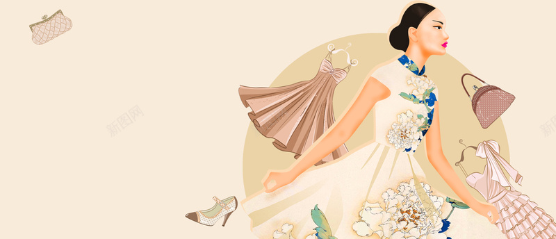 三八妇女节大气中国风手绘bannerpsd设计背景_88icon https://88icon.com 三八妇女节 女王节 女生节 女神节 女装 化妆品 服装 手绘女人 国货 大气 中国风 手绘 电商