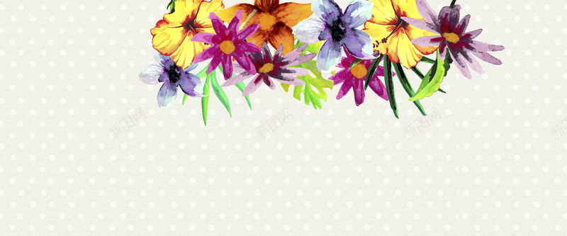 美丽水彩花卉背景jpg设计背景_88icon https://88icon.com 海报banner 手绘画 卡通 童趣 花朵 手绘