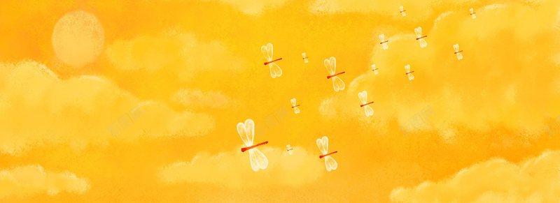 温馨黄色手绘蜻蜓背景jpg设计背景_88icon https://88icon.com 手绘 温馨 背景 蜻蜓 黄色 云朵 海报banner 卡通 童趣