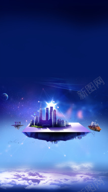 蓝色星空背景背景