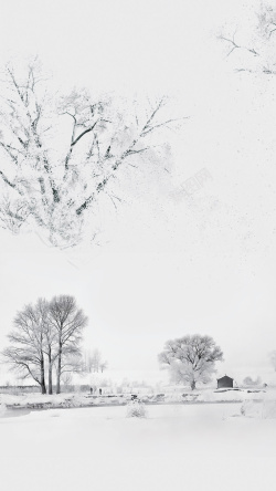 美丽雾凇简约雾凇岛雪色美景旅游海报高清图片