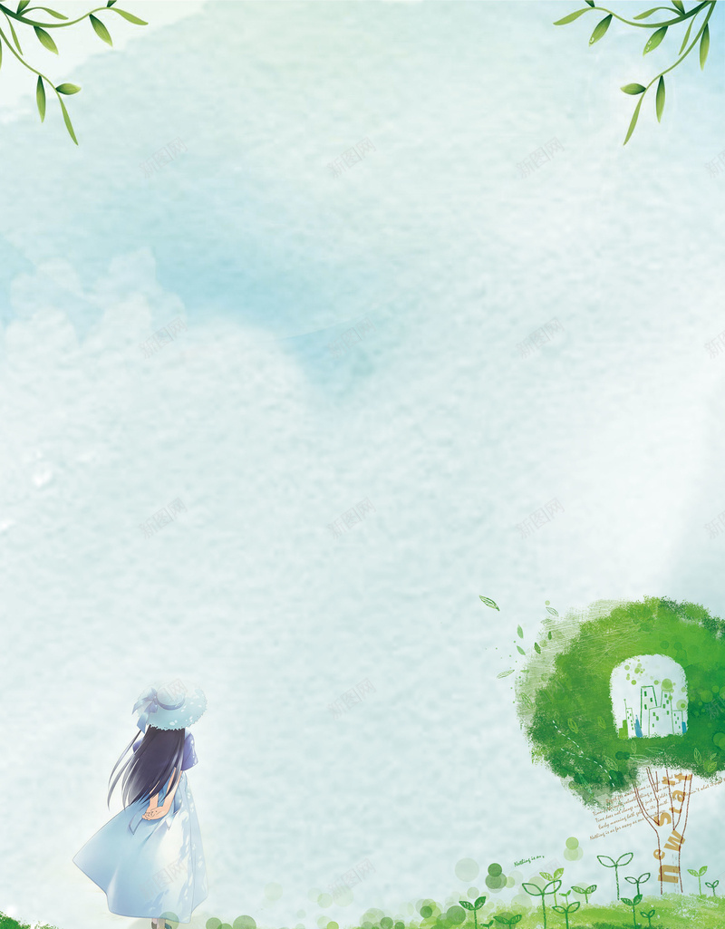 水彩风萝莉背影感恩节促销海报背影psdpsd设计背景_88icon https://88icon.com 海报背影 感恩节 水彩风 促销 清新 萝莉背影 psd 草地 花藤 树枝 促销海报 绿色