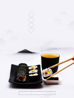 寿司美食海报背景素材背景