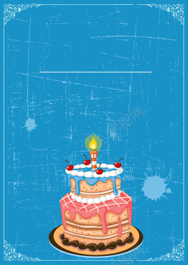 卡通生日蛋糕背景素材背景