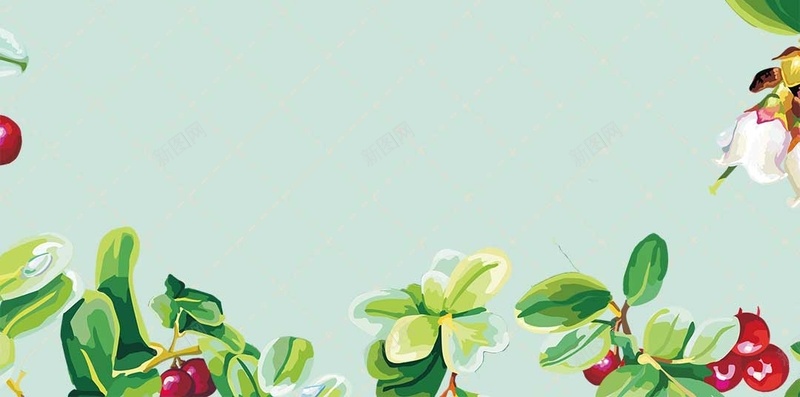 商业活动促销花卉H5背景素材psd设计背景_88icon https://88icon.com 叶子 樱桃 水果 绿色 美食 商业 活动 促销 花卉H5背景素材