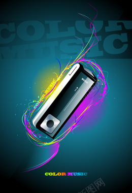 彩色曲线MP3背景背景