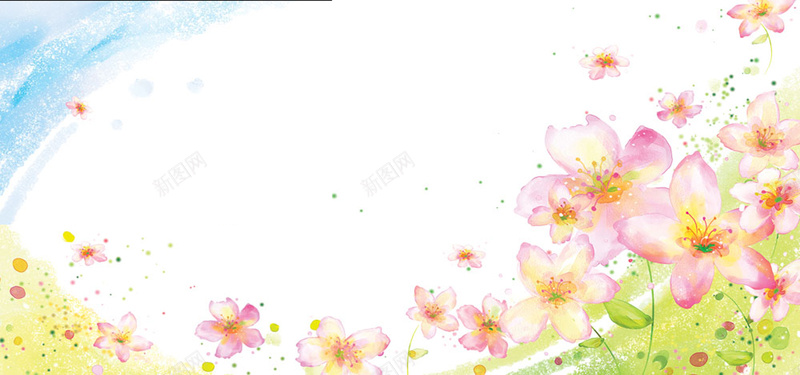 水彩唯美花背景jpg设计背景_88icon https://88icon.com 海报banner bannner 卡通花朵 卡通 网页 淘宝 手绘花朵 童趣 手绘