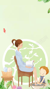 简约小清新母亲节H5背景素材背景