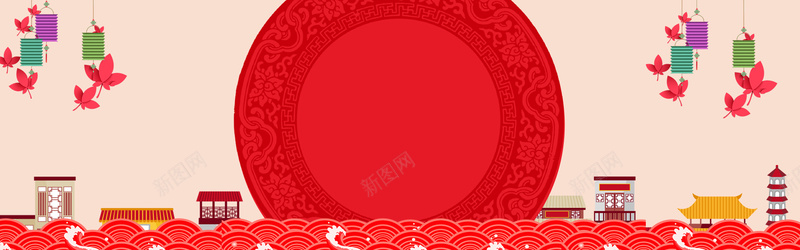 春节新年中国风电商海报背景背景